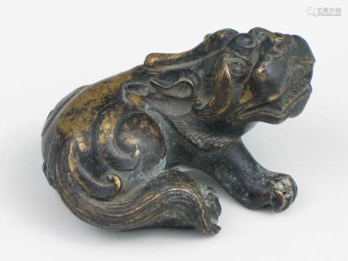 Chinese Gilted Bronze Mythical Beast