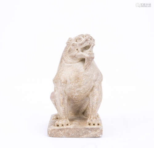Small Chinese Carved Stone Lion