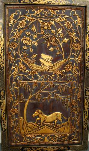 Chinese Carved Wood Panel