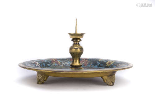 A CLOISONNE ENAMEL INCENSE HOLDER