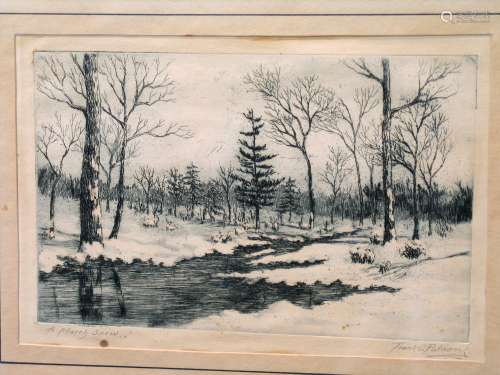 March Snow Etching Signed by Frank Putnam