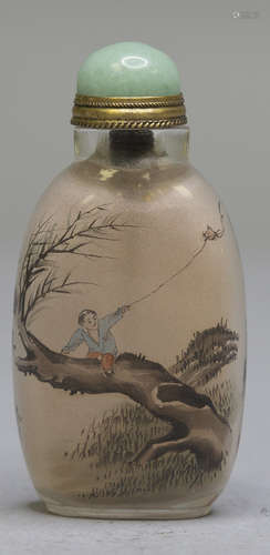 A PEKING GLASS INSIDE PAINTED SNUFF BOTTLE