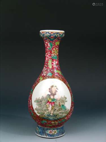Antique Chinese Famille Rose Porcelain Vase Qianlong