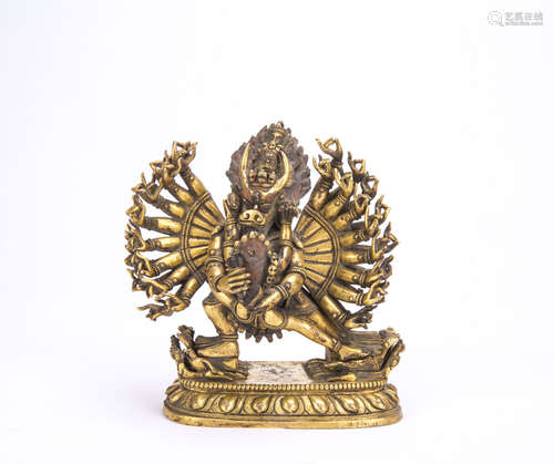 Gilt Bronze Figure of Yamantaka