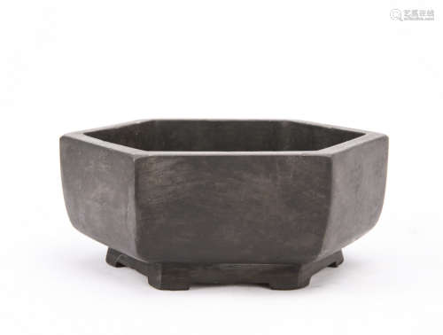 Chinese Hexagonal Stone Basin