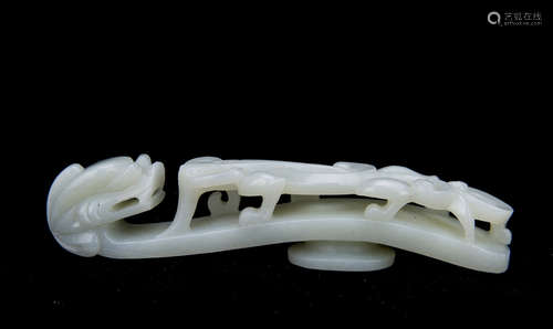 Chinese Carved Jade Dragon Belt Hook