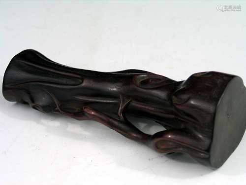 Chinese Carved Hardwood Brush Rest, Qing Dynasty