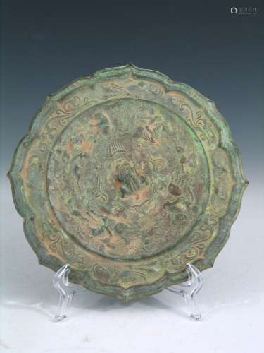 Chinese Bronze Mirror, Possible Han Dynasty