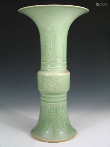 Chinese Celadon Porcelain Gu Vase