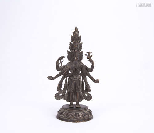 Bronze Figure of an Eleven-headed Avalokitesvira