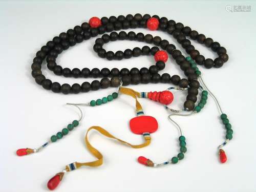 Chinese Chenxiangmu Prayers Bead Necklace