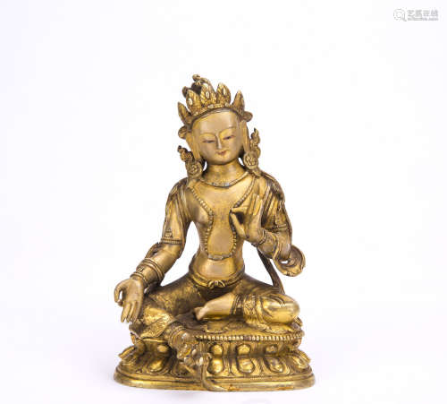 Gilt Bronze Figure of Green Tara