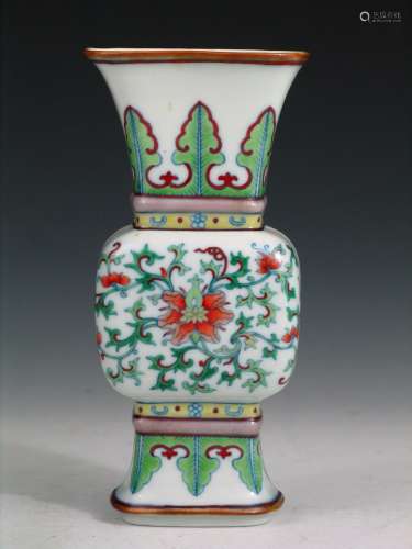 Chinese Docai Porcelain Wall Vase, Qianlong Mark.