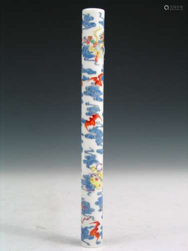 Chinese Famille Rose Porcelain Brush Stalk.