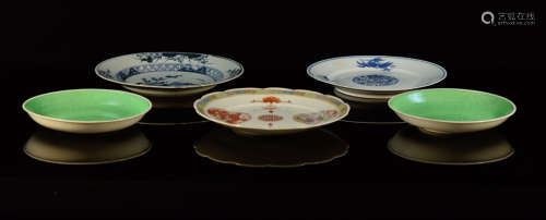 Group of Five Chinese Porcelain Dishes
