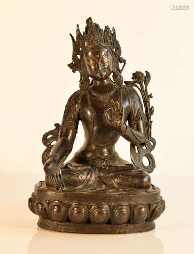 Tibetan Nepalese Bronze Seated Tara