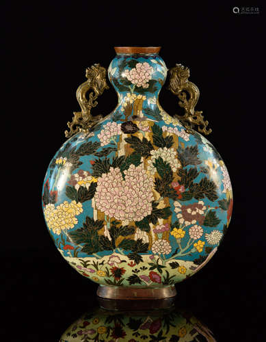 Chinese Cloisonné Moonflask Vase