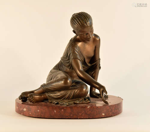 Grand Tour French Bronze Sculpture of a Girl