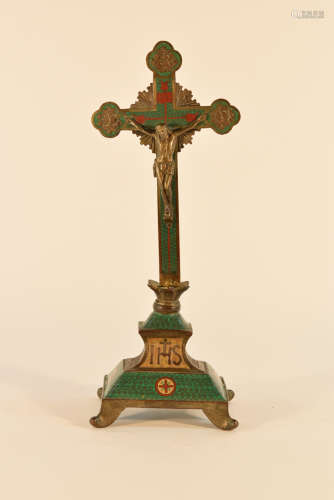 Chinese Cloisonné Cross for the Export Market