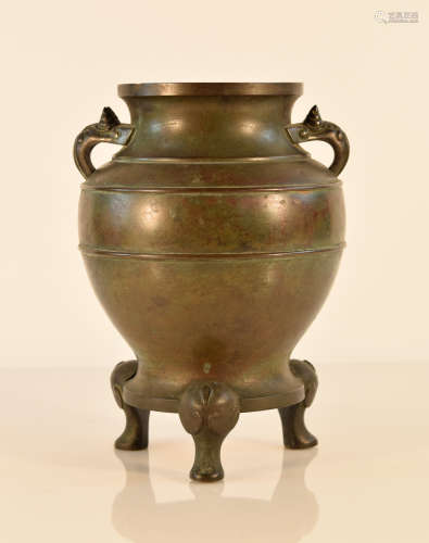 Chinese Bronze Vase of Archaic Shape