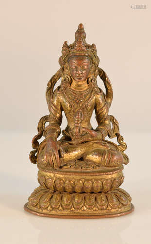 Tibetan Nepalese Bronze Amytaus with Attribute in Hand