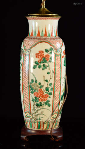 Chinese Wucai Porcelain Lamp