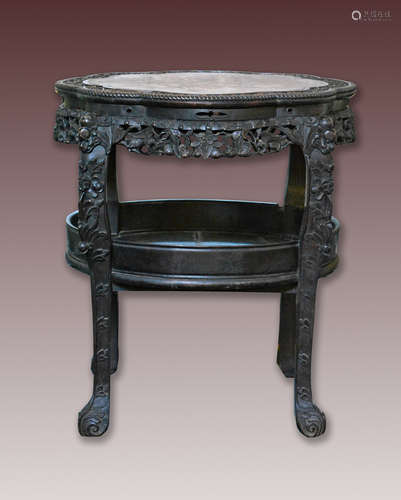 A Massive Chinese Carved Hardwood Table Stand