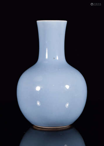 Chinese Blue Porcelain Bottle Vase