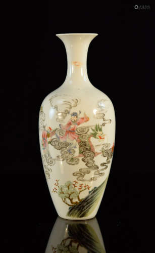Chinese Porcelain Vase with Immortal on Dragon