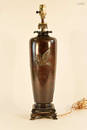 Japanese Bronze Vase Lamp