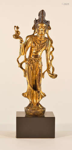 Chinese Gilt Bronze Buddha on Custom Base