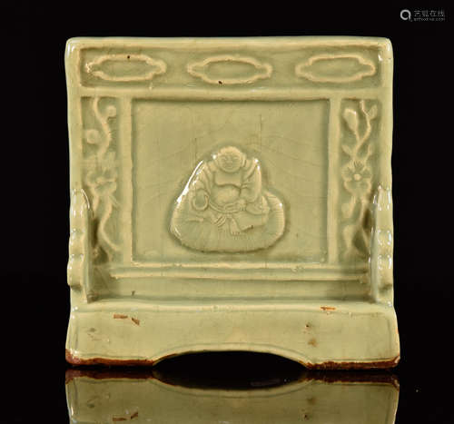 Chinese Ming Celadon Porcelain Scholar Table Screen