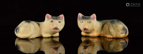 Pair Chinese Export Porcelain Cat