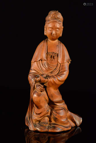 Chinese Boxwood Carving of Kuanyin