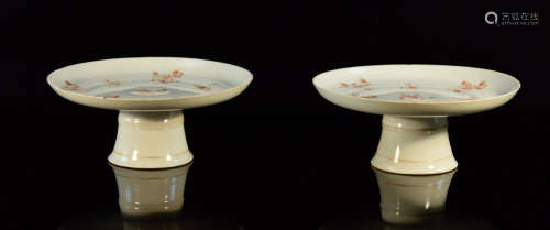 Pair Chinese Porcelain Tazza
