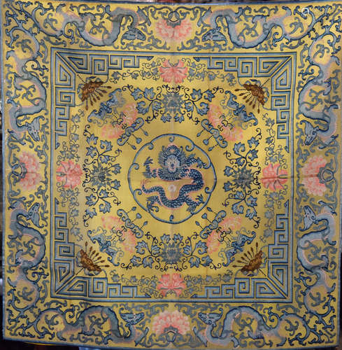 Chinese Embroidery with Dragon Scene