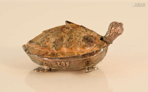 Chinese Mongolian Silver and Turtle Box