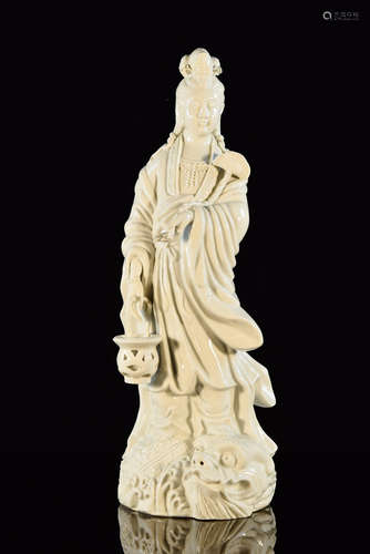 Chinese Blanc de Chine Porcelain Standing Kuanyin