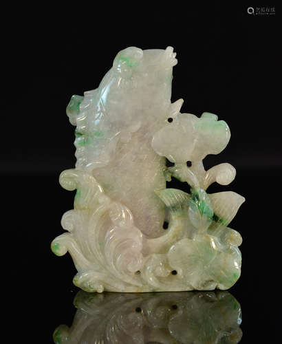 Chinese Carved Jadeite Fish 