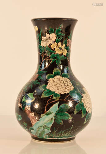 Chinese Famille Noir Porcelain Vase