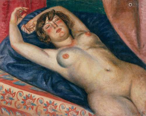 约1926年作 裸妇仰卧 油彩 画布