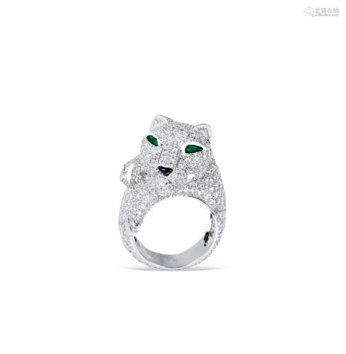 卡地亚设计猎豹钻石戒指
