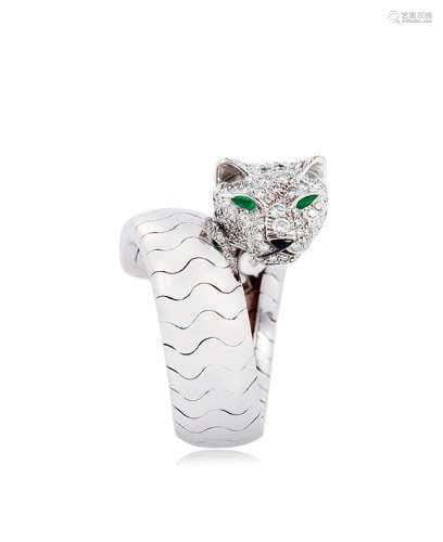 卡地亚设计“猎豹”钻石戒指