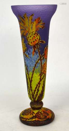 Art Glass Vase in the Style of Daum Nancy