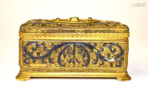 Gilt Bronze Box with Gemstones