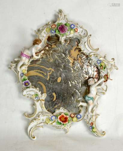 Von Schierholz Porcelain Mirror with Cherubs