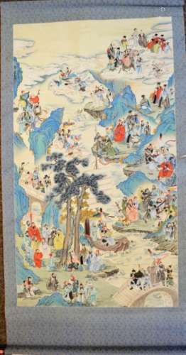 Watercolor l Chinese Scroll Painting of Immortals