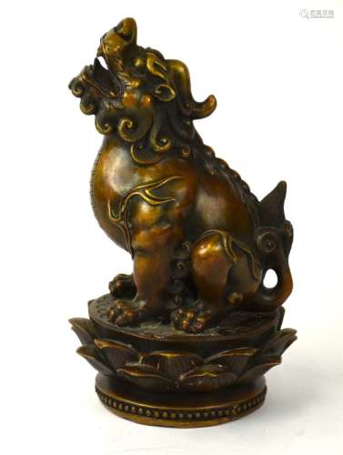 Chinese Bronze Foo Dog Figure