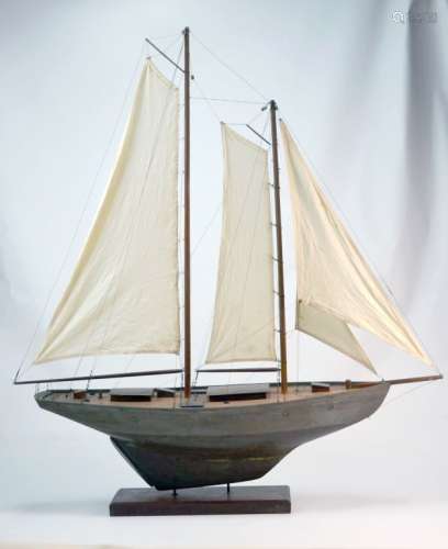 Fully Rigged Pond Boat, 19th Century