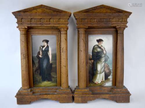 Pair of Important  Framed KPM Classical Plaques